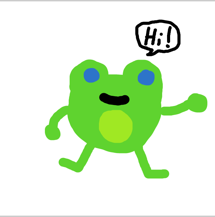 A frog says hi. - Online Drawing Game Comic Strip Panel by ColinF