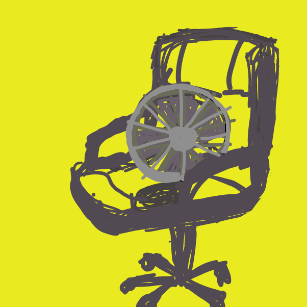 My fan in the corner of the room not working on a hot day  - Online Drawing Game Comic Strip Panel by Bad@art