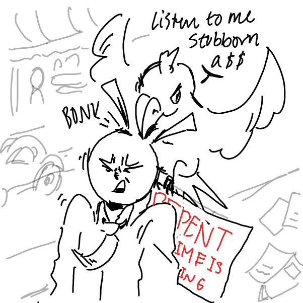 Drawing in Stooge Pigeon by delaruney