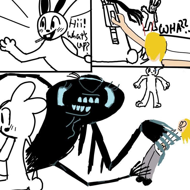 Chumkyesque monster popped out. - Online Drawing Game Comic Strip Panel by Setin