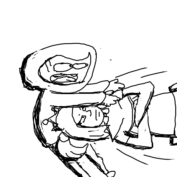 Drawing in Baddie does something bad by Derren