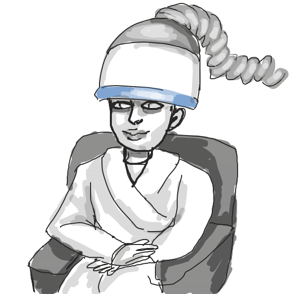 Drawing in hair time by Mojomos