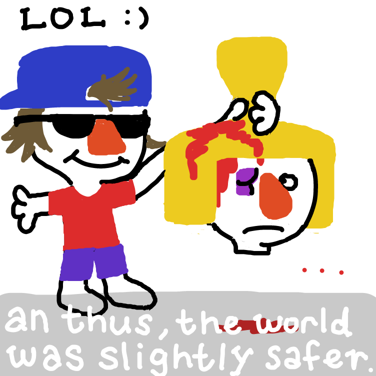 slightly safer from his muggings - Online Drawing Game Comic Strip Panel by nooz