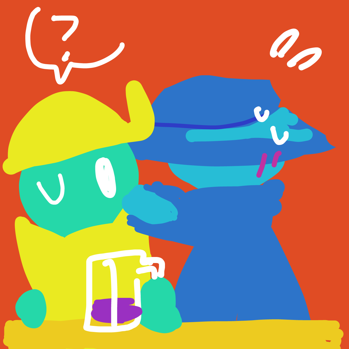 Im at my cousins so this jam helped! XD 
Can't draw on phone too well oog... - Online Drawing Game Comic Strip Panel by Chumky