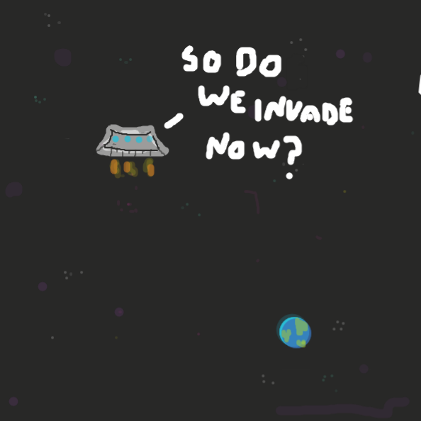 do the aliens want to invade earth - Online Drawing Game Comic Strip Panel by Some_Tatti_Art
