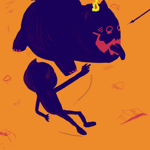 Drawing in little demon by LocaTwo