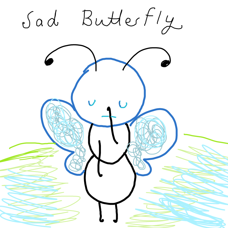 Drawing in sad butterfly by fairycat