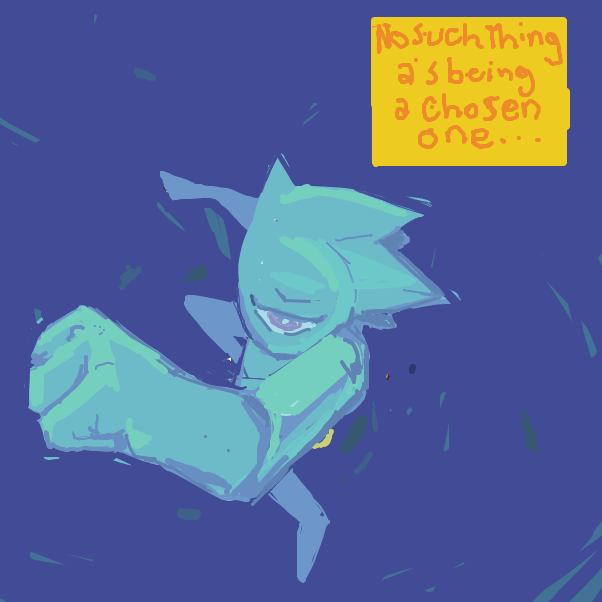 oc fly through space going to battle- while monologuing about being a hero is not destiny. - Online Drawing Game Comic Strip Panel by jax110