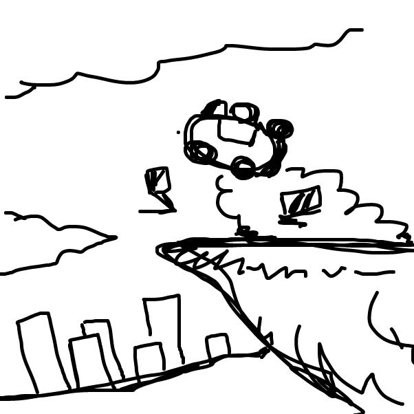 where we are going we don't need no roads - Online Drawing Game Comic Strip Panel by Peyocay