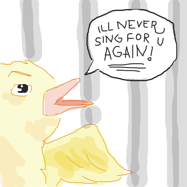 "i'll never sing for you again" threat - Online Drawing Game Comic Strip Panel by denamamoto