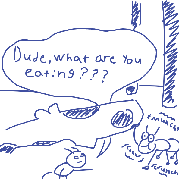 The food has fallen... - Online Drawing Game Comic Strip Panel by Zipperino