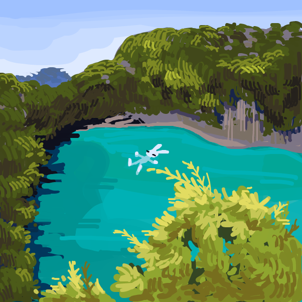 emerald lagoon in thailand! - Online Drawing Game Comic Strip Panel by Chumky
