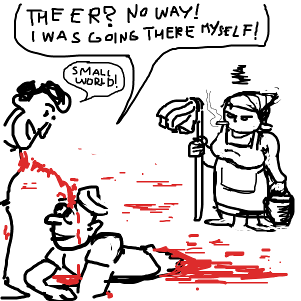 then they met an unfortunate end together - Online Drawing Game Comic Strip Panel by Peyocay