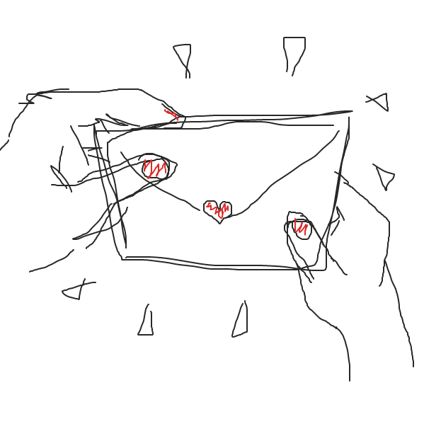 "A letter?" she asked, as she picks it up, noticing a small heart the same colour as her painted nails. - Online Drawing Game Comic Strip Panel by denamamoto