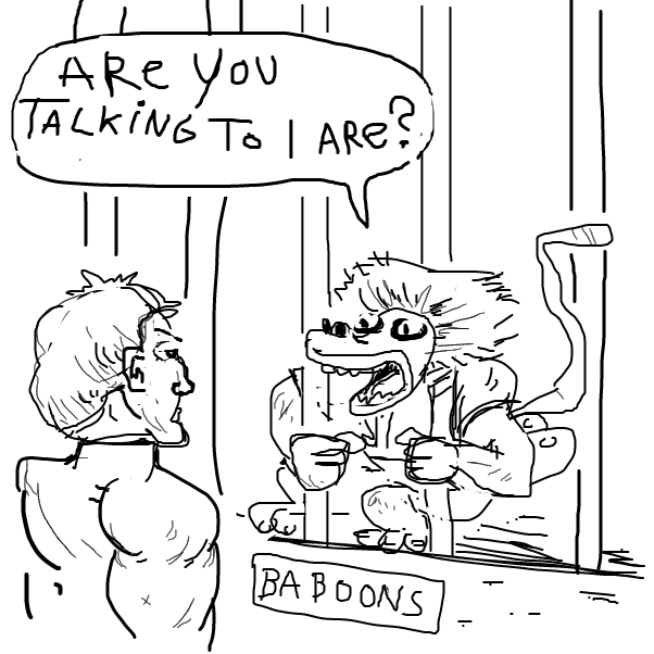 what a weasely looking guy - Online Drawing Game Comic Strip Panel by Peyocay