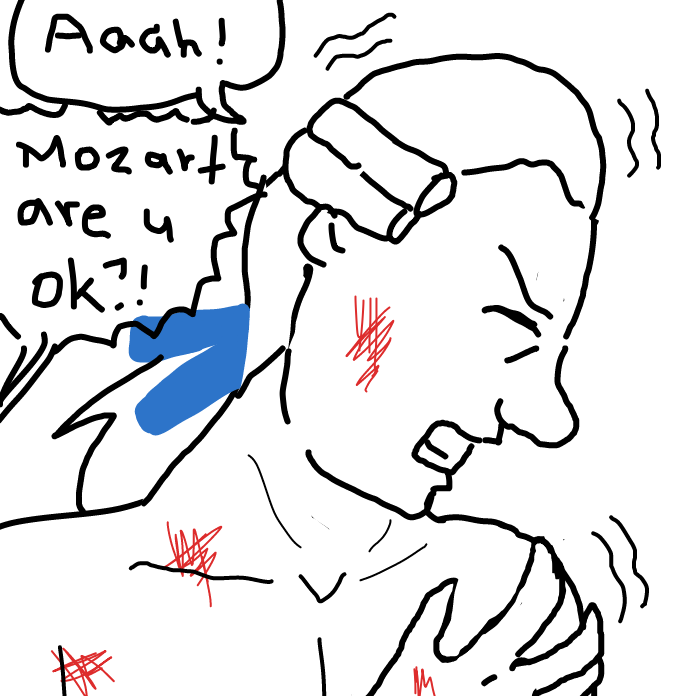 Drawing in Mozart protecting children 3 by Mozart