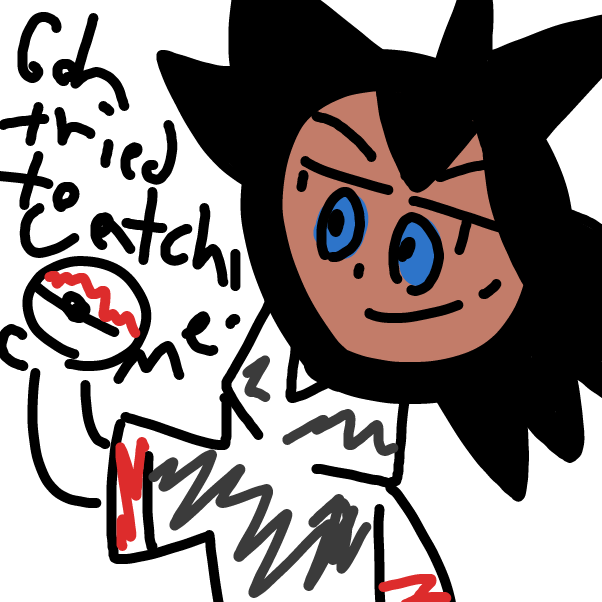 Goh tried to catch Aipom - Online Drawing Game Comic Strip Panel by Goh