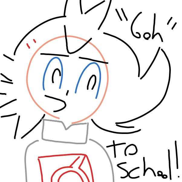 goh from pokemon journeys says "Goh" to school - Online Drawing Game Comic Strip Panel by Goh