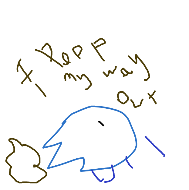 He poops so the shark throws up. - Online Drawing Game Comic Strip Panel by Monkey_HugLuv