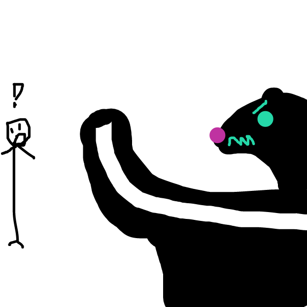 First panel in Quick Draw a story about a skunk! drawn in our free online drawing game