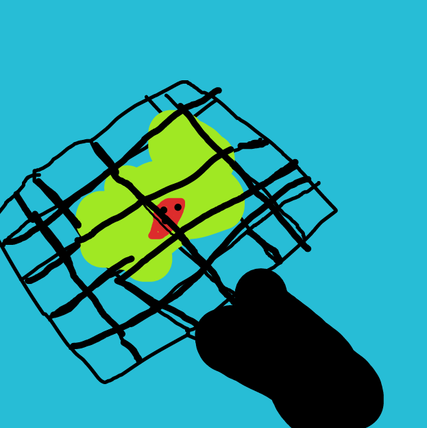 The ladybug is crushed by a flyswatter. - Online Drawing Game Comic Strip Panel by Monkey_HugLuv