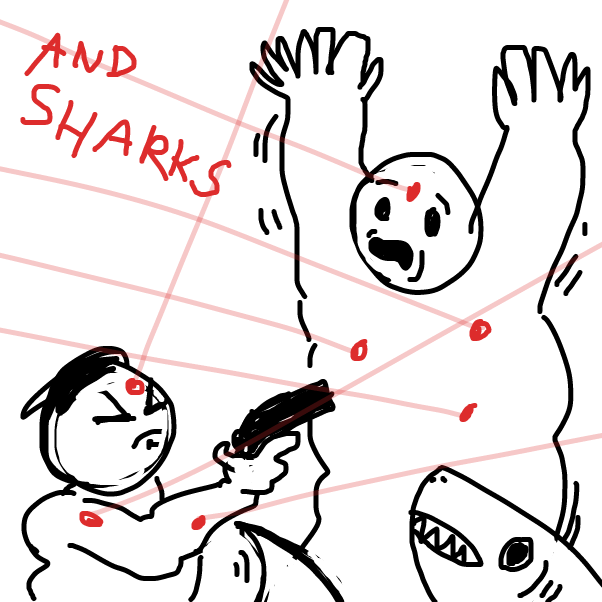 Pirates! Robots! Ninjas! Democrats! - Online Drawing Game Comic Strip Panel by Peyocay