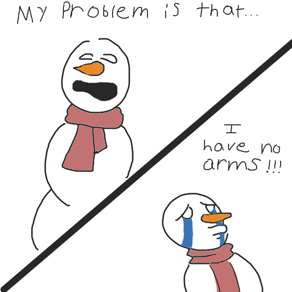 He is now a snowman - Online Drawing Game Comic Strip Panel by Zipperino