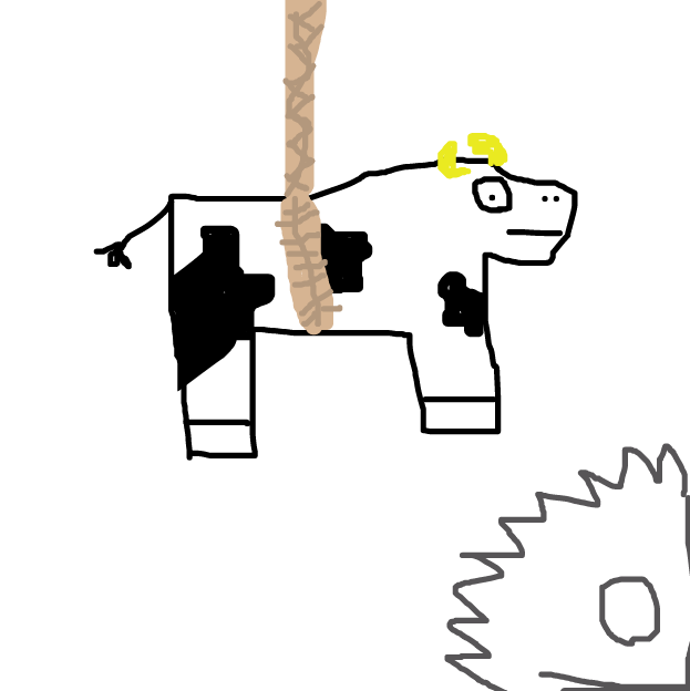 This cow is about to be turned to to beef. - Online Drawing Game Comic Strip Panel by Monkey_HugLuv