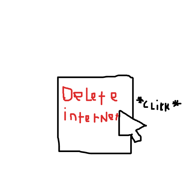 He clicked delete internet - Online Drawing Game Comic Strip Panel by Monkey_HugLuv
