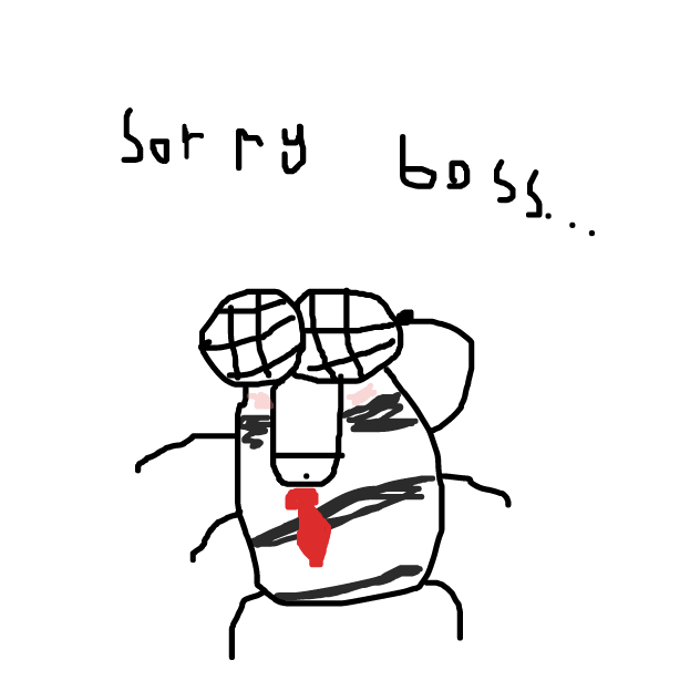 He is saying sorry o his boss for not being good enough (See orinal) - Online Drawing Game Comic Strip Panel by Monkey_HugLuv