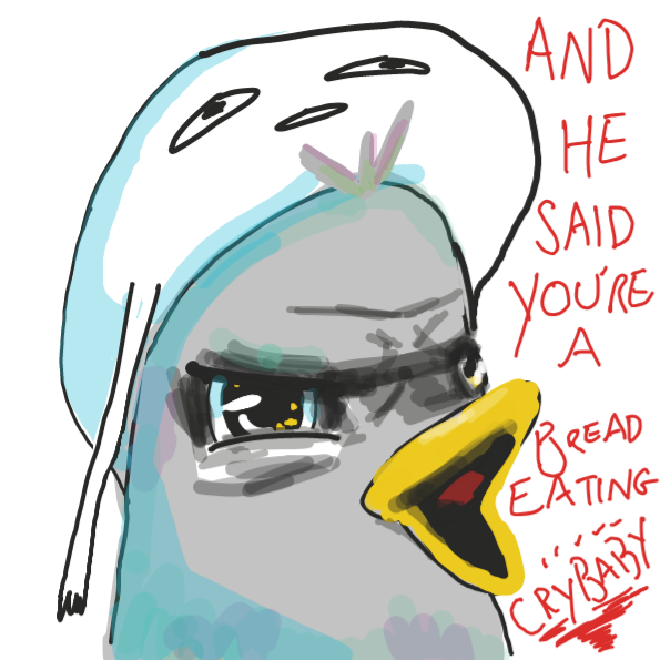 S T A L E  B I T S  O F  B R E A D  F I R E D - Online Drawing Game Comic Strip Panel by swoft