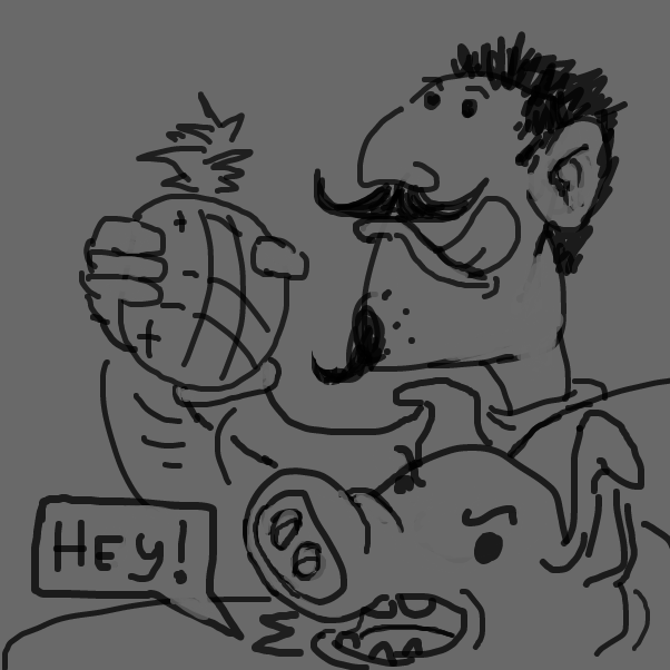 "Whats the big idea?!" - Online Drawing Game Comic Strip Panel by Peyocay