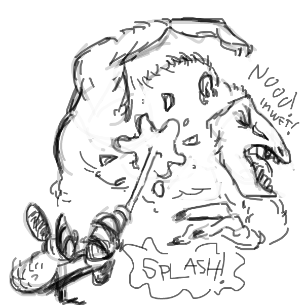 Night Stalker with watergun out of nowhere! - Online Drawing Game Comic Strip Panel by Peyocay