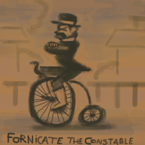 First panel in Pennyfarthing drawn in our free online drawing game
