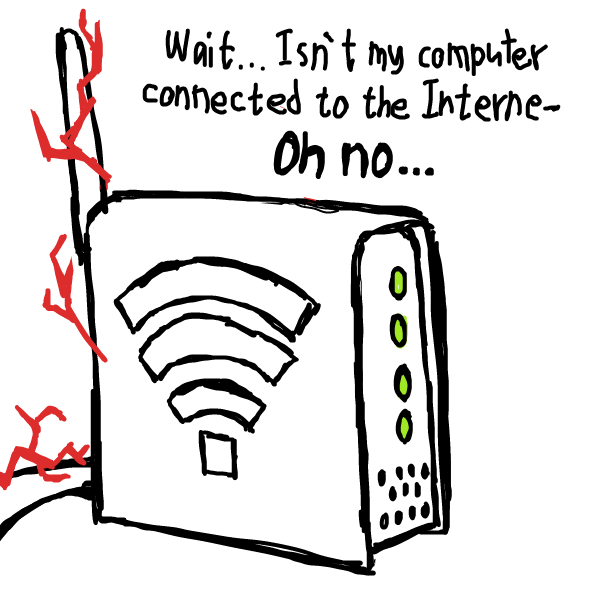 The threat remains and is trying to escape through cyberspace. - Online Drawing Game Comic Strip Panel by SeanTrunks