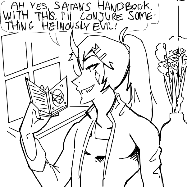 Drawing in Demon conjuring by Dragatile