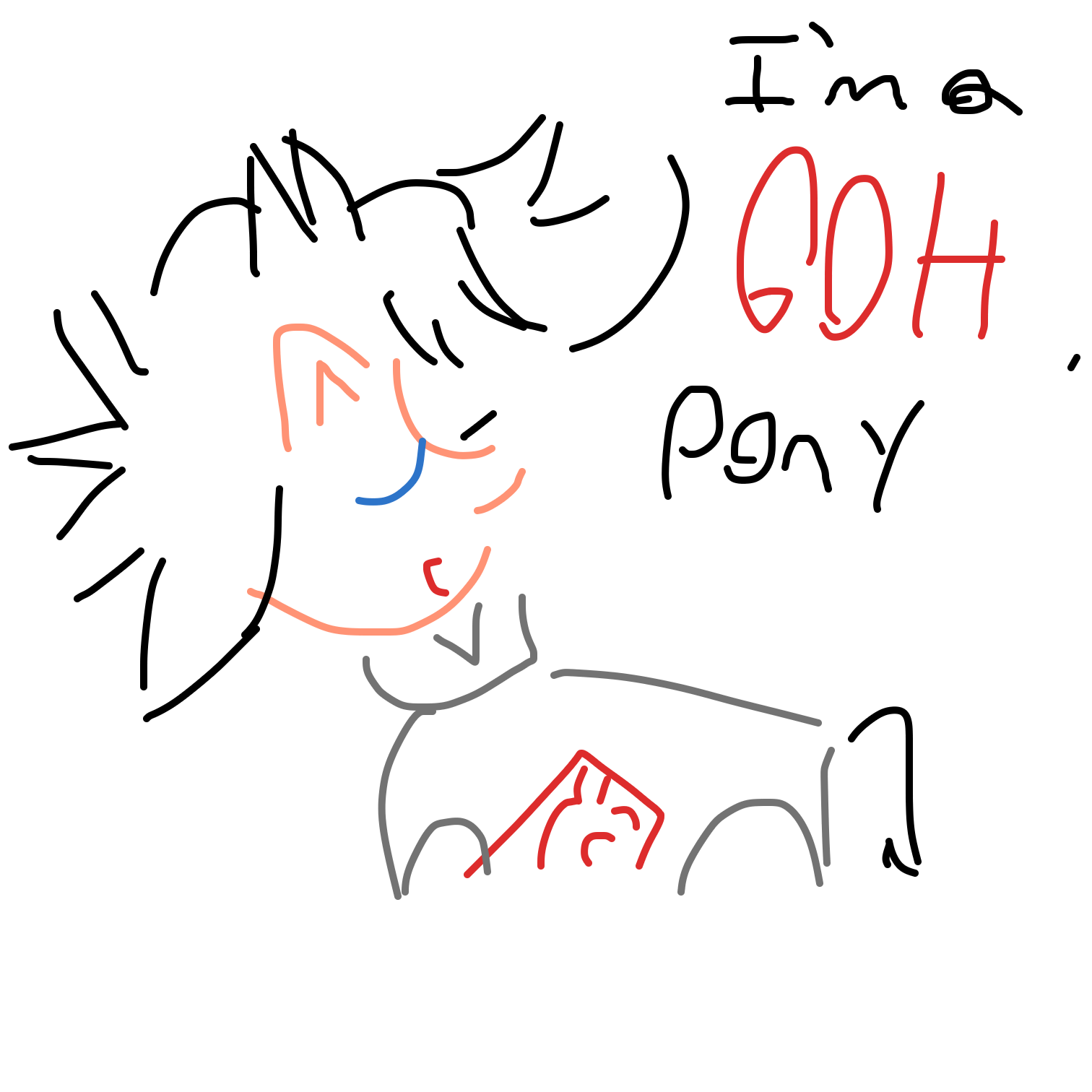 Goh from Pokemon Journeys is a horse - Online Drawing Game Comic Strip Panel by Goh