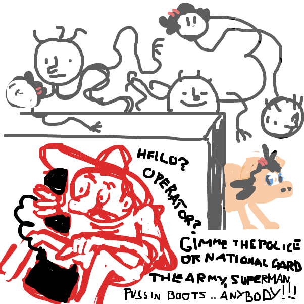 "Please calm down sir. Have you tried watching pokemon journeys?" "Aww sh-" - Online Drawing Game Comic Strip Panel by Peyocay