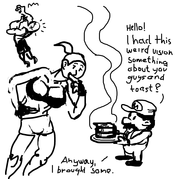 "Sorry, little man. I only eat grit." - Online Drawing Game Comic Strip Panel by Peyocay