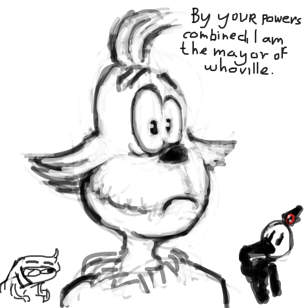 "Who?" - Online Drawing Game Comic Strip Panel by Peyocay