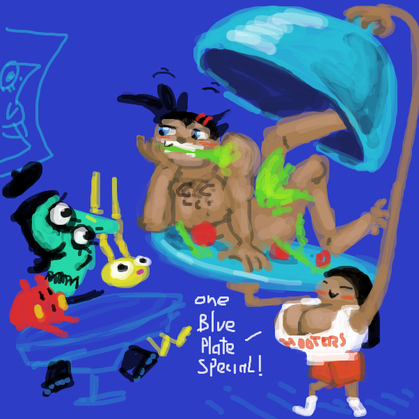 "Me and my big mouth. Pass the ketchup!" - Online Drawing Game Comic Strip Panel by Peyocay