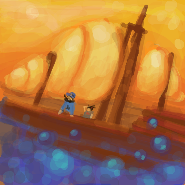 "Arrr! The sky be a cruel mistress!" - Online Drawing Game Comic Strip Panel by Peyocay