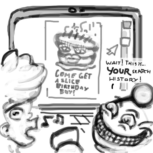 "Blow my candles and I'll blow yours" - Online Drawing Game Comic Strip Panel by Peyocay