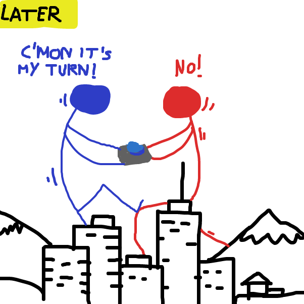 An inevitable cliche appears! - Online Drawing Game Comic Strip Panel by Peyocay