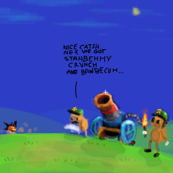 "I lov de smell of nhougat in ta mohnin!" - Online Drawing Game Comic Strip Panel by Peyocay