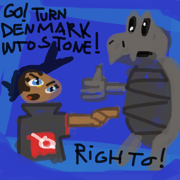 "They have eaten their last Smorrebrod!" - Online Drawing Game Comic Strip Panel by Peyocay