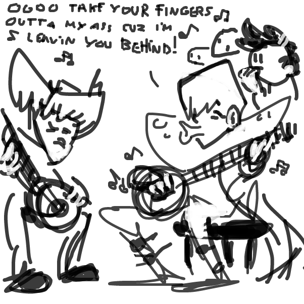 Dueling banjos! - Online Drawing Game Comic Strip Panel by Peyocay
