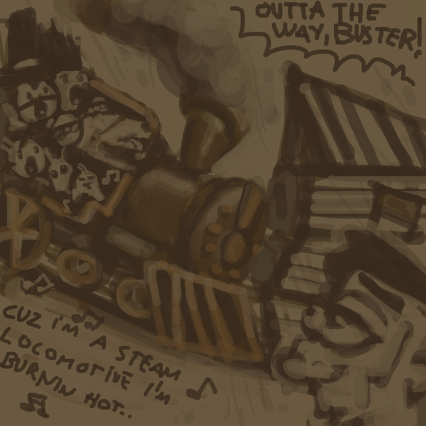  "When you feel the ground shaking better step to the left!" - Online Drawing Game Comic Strip Panel by Peyocay