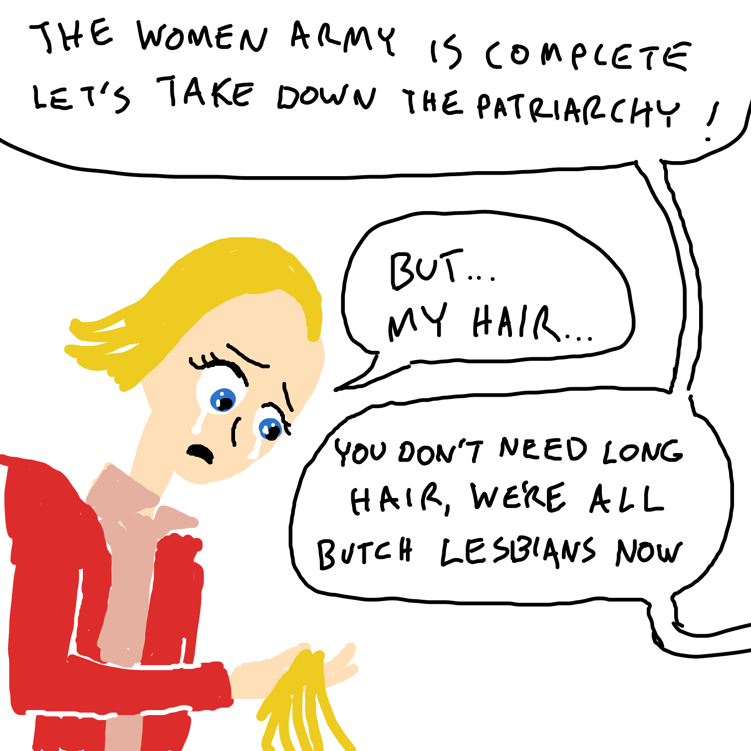 Drawing in The Roid rage show, starring Teela by Sabandija