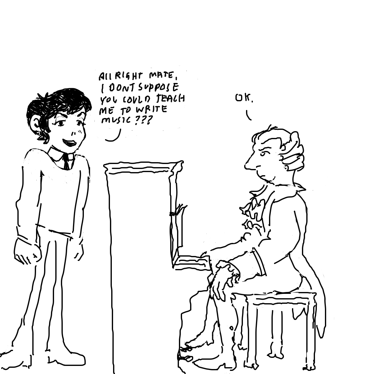 Drawing in Paul Mccartney x Mozart by Kittensplease